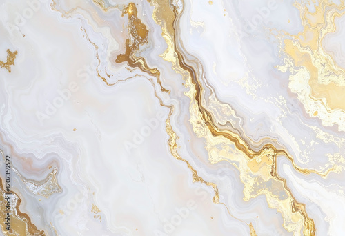 A stunning marble wall with a gold and white swirl pattern. The marble is intricately carved and has a luxurious, elegant appearance. The gold accents add a touch of opulence