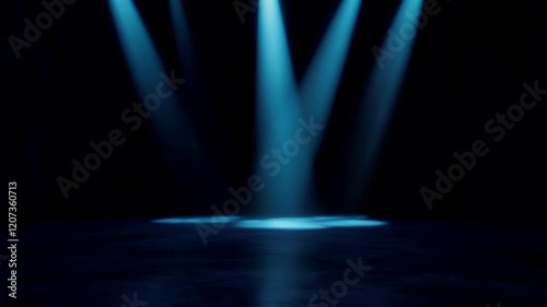 Blue stage lighting fast motion light symmetry light effect with blue self background