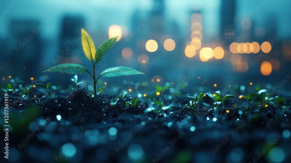 Fototapeta premium Sustainable business practices implementation on a corporate office focusing on eco-friendly strategies and corporate responsibility : Green Strategy Concept