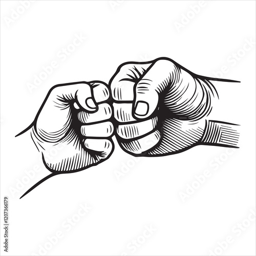  Father and son hands ClipArt Design, Father's Day Fist Bump Vector illustration