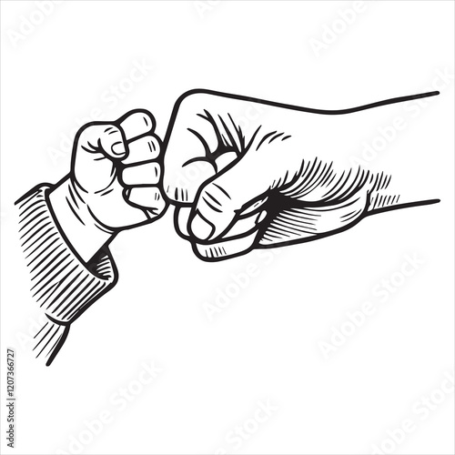  Father and son hands ClipArt Design, Father's Day Fist Bump Vector illustration