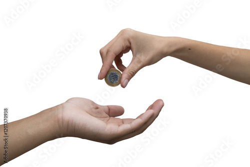 hand holding coin