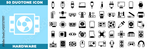 Hardware Duotone Editable Icons set
