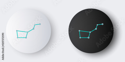 Line Great Bear constellation icon isolated on grey background. Colorful outline concept. Vector