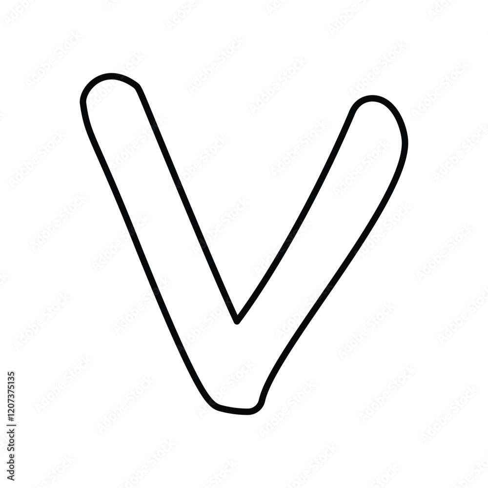 V line icon with white background vector stock illustration V line icon with white background vector stock illustration