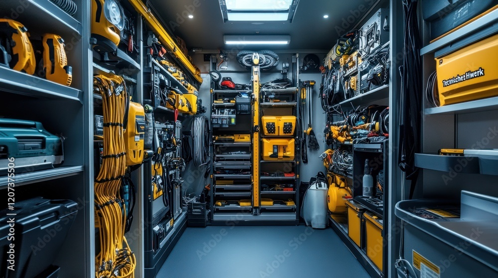 Fototapeta premium A neatly organized interior of a 