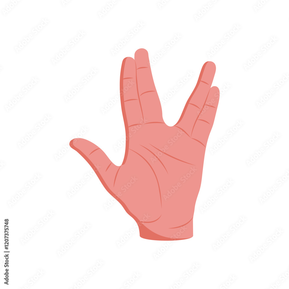 Vulcan Salute Hand Gesture Icon, Vector illustration