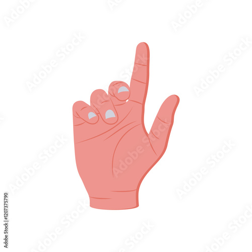 Pointing Up Hand Gesture Icon, Vector illustration