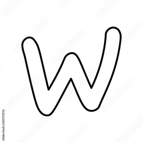 W line icon with white background vector stock illustration