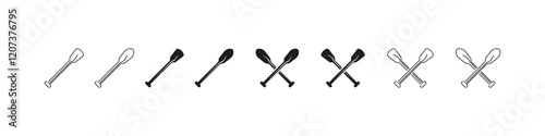 Oar Vector Icon Set