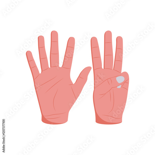 Eight Hand Gesture Icon, Vector illustration