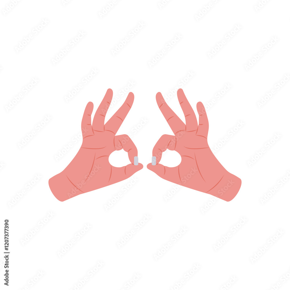 Fototapeta premium Hand Googles Hand Gesture Icon, Vector illustration