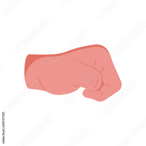 Left Side Fist Hand Gesture Icon, Vector illustration