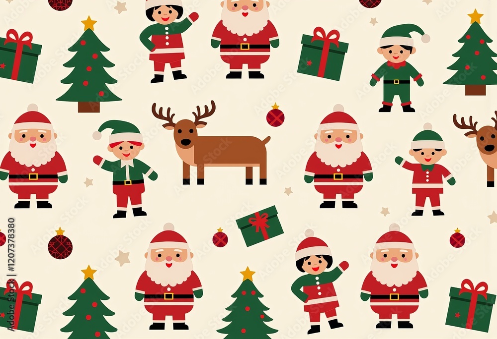 8-bit Christmas Pattern: Minimalist Santa, Reindeer, Elf, Gifts, Decorations, Seamless Vector, Simple Pixel Style, Retro Art, Colorful, High Quality Design.
8-bit Christmas Pattern: Minimalist Santa, Reindeer, Elf, Gifts, Decorations, Seamless Vector, Simple Pixel Style, Retro Art, Colorful, High Quality Design.