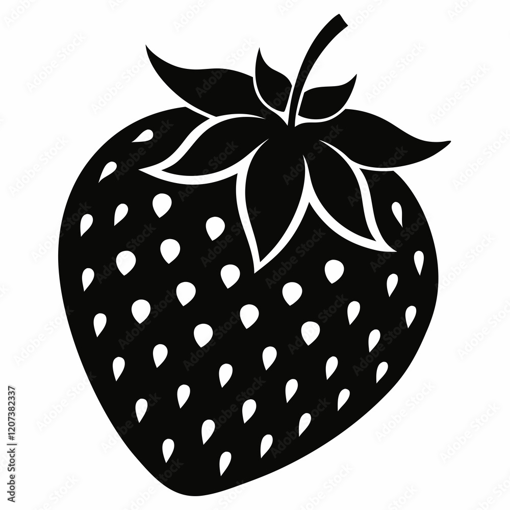 Black Strawberry Shape Vector Illustration Black Strawberry Shape Vector Illustration