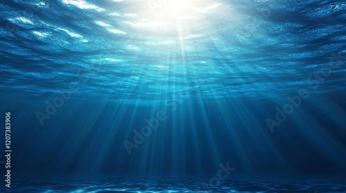 Water caustic light effect with overlay effect. Realistic vector illustration of blue background with swimming pool or sea deep with sun shadow and refraction. Ocean underwater or surface bg.
