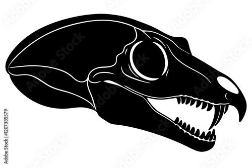 x ray reveals small mammal skull silhouette vector