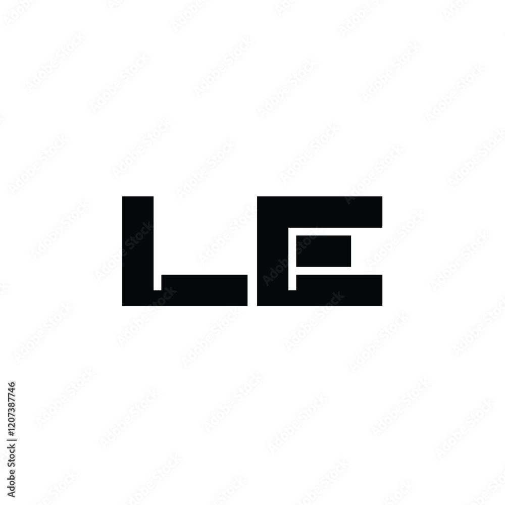 LE monogram logo design letter text name symbol monochrome logotype alphabet character simple logo LE monogram logo design letter text name symbol monochrome logotype alphabet character simple logo