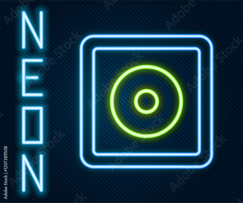 Glowing neon line Billiard chalk icon isolated on black background. Chalk block for billiard cue. Colorful outline concept. Vector