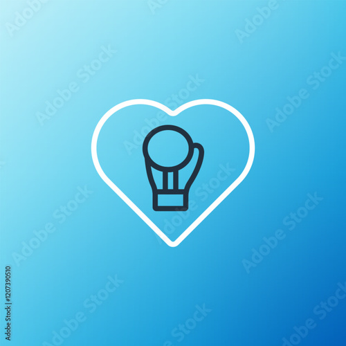 Line Boxing glove icon isolated on blue background. Colorful outline concept. Vector