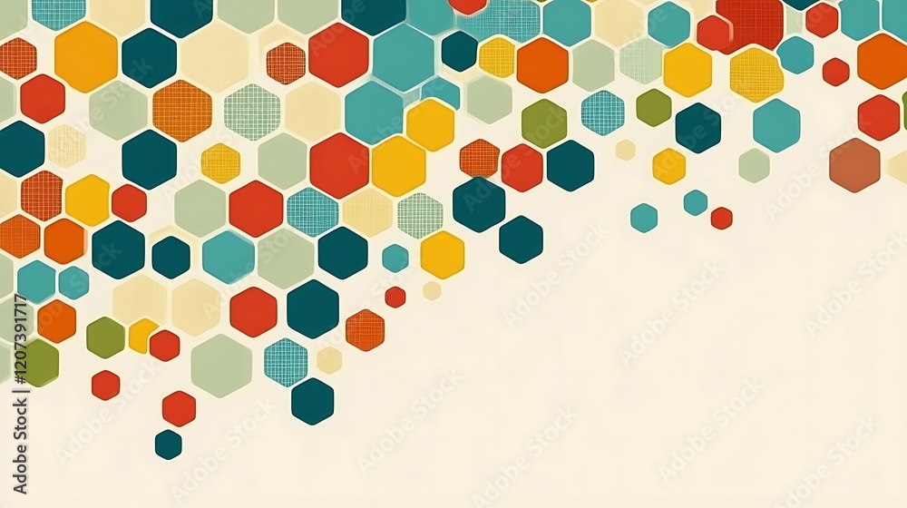 Fototapeta premium Colorful Hexagon Pattern Abstract Background Design