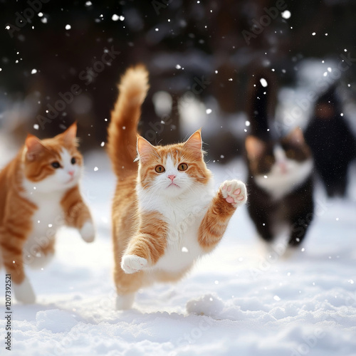 funny_cute_winter_cat_playing_in_snow