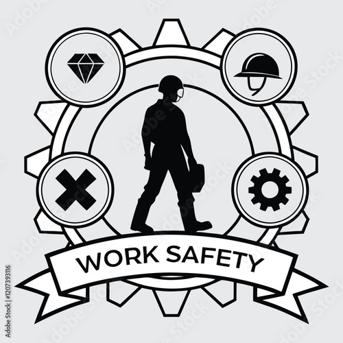 Work Safety icon image silhouette vector art and illustration