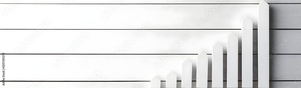 A minimalist graphic showing an upward trend with bars against a white background. A minimalist graphic showing an upward trend with bars against a white background.