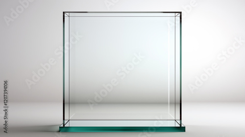 A clear glass box with no contents
