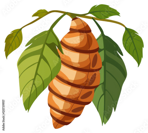 PNG Illustration of cocoon plant leaf food.