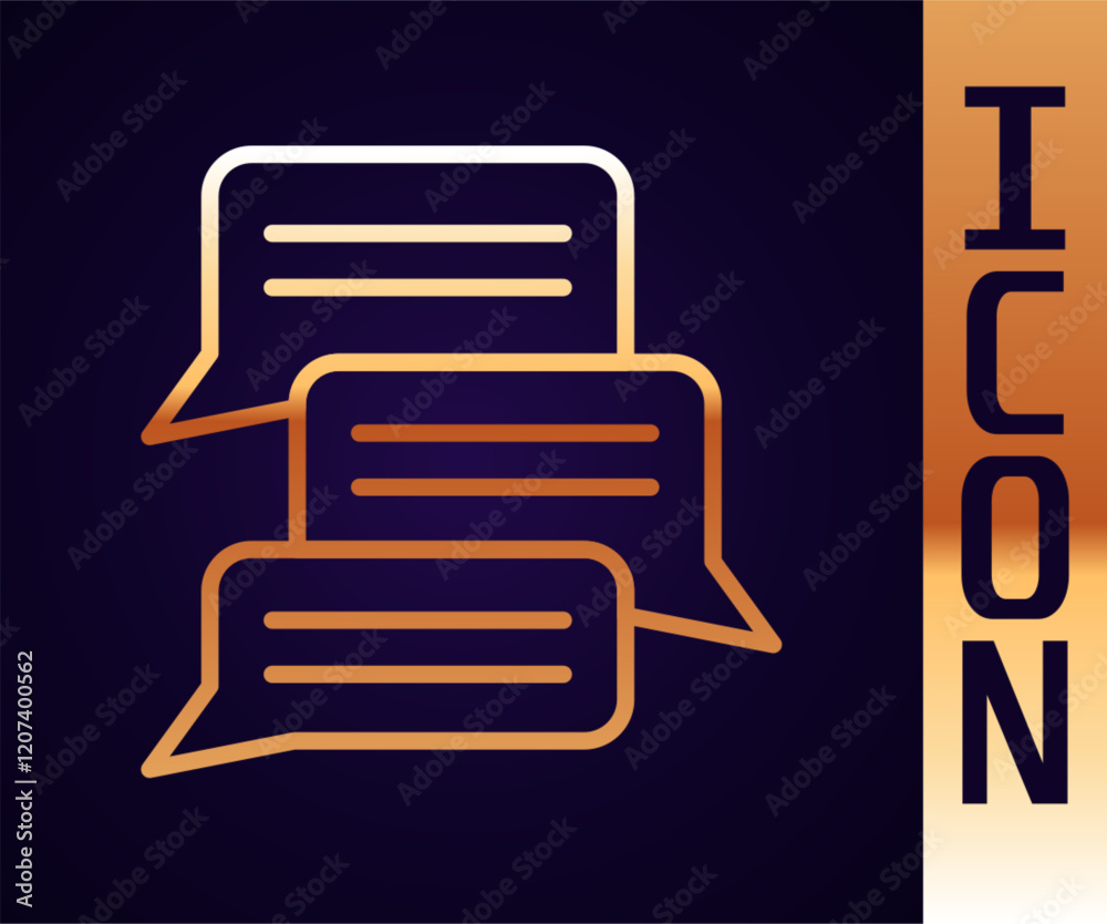 Gold line Online psychological counseling distance icon isolated on black background. Psychotherapy, psychological help, psychiatrist online consulting. Vector Gold line Online psychological counseling distance icon isolated on black background. Psychotherapy, psychological help, psychiatrist online consulting. Vector