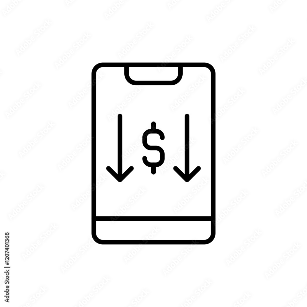 Money loss outline icons, minimalist vector illustration ,simple transparent graphic element .Isolated on white background Money loss outline icons, minimalist vector illustration ,simple transparent graphic element .Isolated on white background