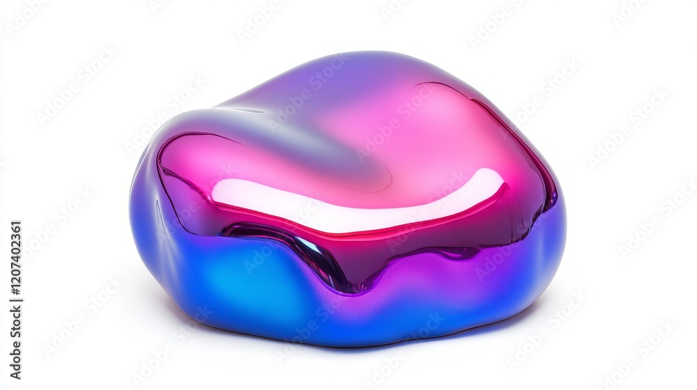 Isolated Luminous Liquid Blob with Melting Shape in Vibrant Colors of Pink and Blue Isolated Luminous Liquid Blob with Melting Shape in Vibrant Colors of Pink and Blue