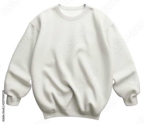 PNG Blank plain whte sweater mockup sweatshirt clothing knitwear. photo