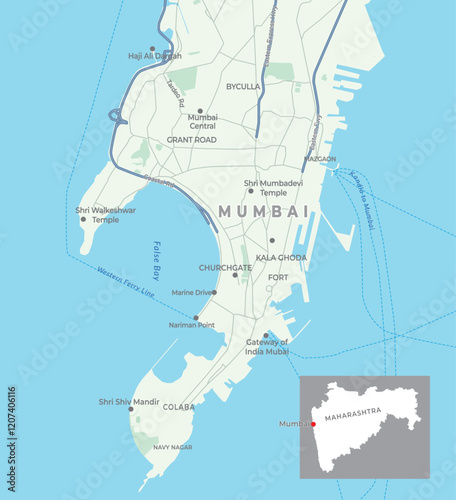 A detailed texture map of Mumbai, the capital city of Maharashtra, India
