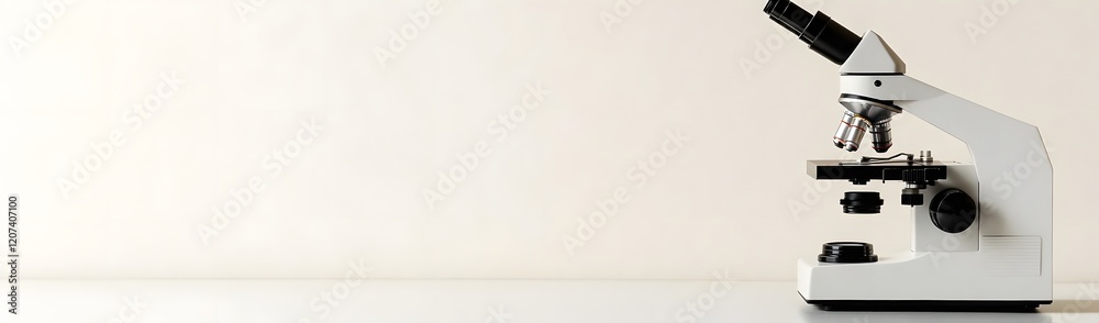 A white microscope positioned on a clean surface, symbolizing scientific research and analysis. A white microscope positioned on a clean surface, symbolizing scientific research and analysis.