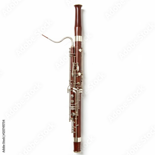 Elegant bassoon musical instrument isolated on white background