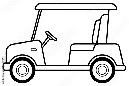 Golf Buggy Line Art Graphic