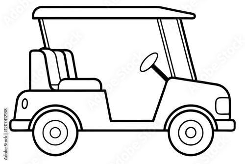 Golf Buggy Line Art Graphic