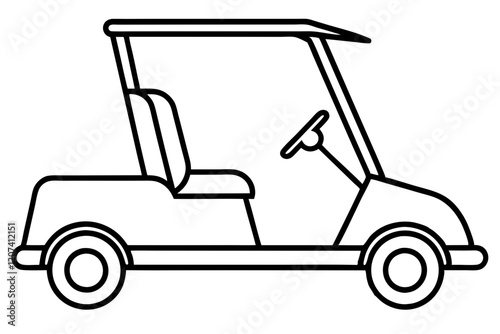 Golf Buggy Line Art Graphic