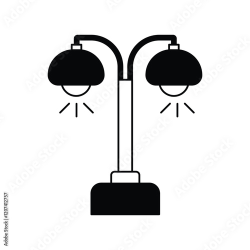 streetlight glyph outline icon with white background vector stock illustration