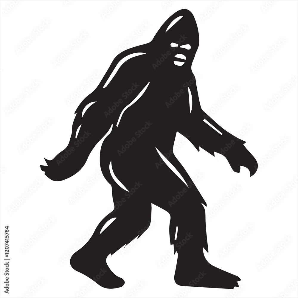 Fototapeta premium Unique Bigfoot Sasquatch Silhouette Vector Design 