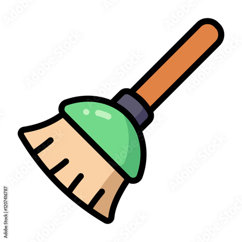 Simple Broom colorful icon. The icon can be used for websites, print templates, presentation templates, illustrations, etc	
