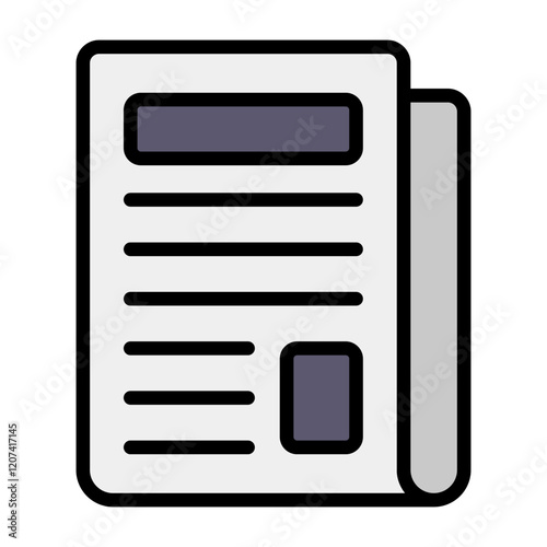 Simple Newspaper colorful icon. The icon can be used for websites, print templates, presentation templates, illustrations, etc	