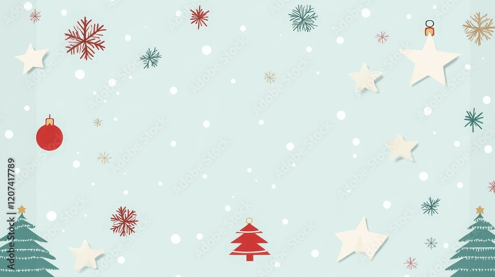 A festive background featuring Christmas trees, stars, ornaments, and snowflakes. A festive background featuring Christmas trees, stars, ornaments, and snowflakes.