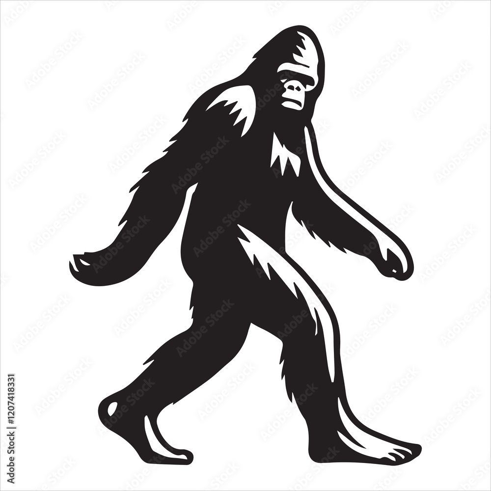 Fototapeta premium Unique Bigfoot Sasquatch Silhouette Vector Design