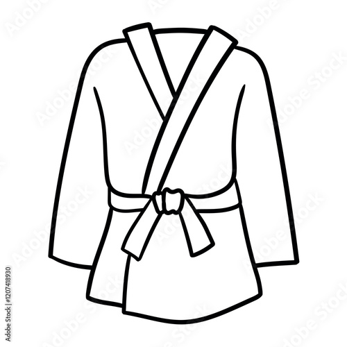 Hand drawn doodle kimono on white background.