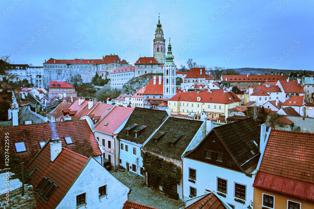 Prague city winter background