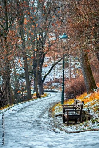 Obraz na płótnie Petrin hill winter view w salonie