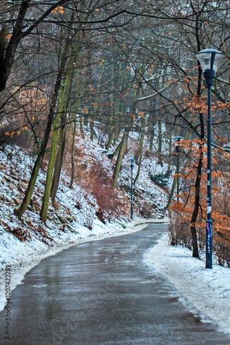 Obraz na płótnie Petrin hill winter view w salonie